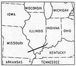 Black-and-white chart showing a bold line crossing three states