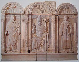 Триптих святого Гонория. Изображены святые Фаустин, Гонорий и Иовита