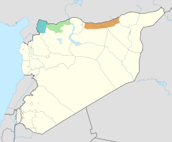      Fırat Kalkanı Harekâtı bölgesi     Zeytin Dalı Harekâtı bölgesi     Barış Pınarı Harekâtı bölgesi