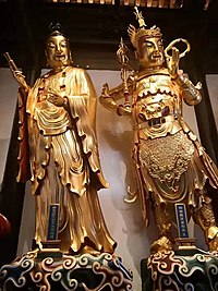 上海玉佛禅寺 -坚牢地神 (左), 韦驮天 (右)