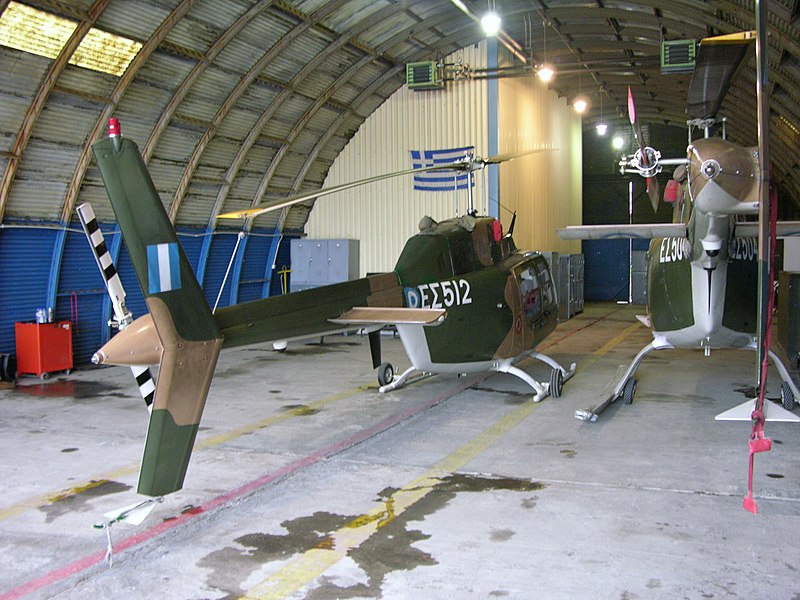 File:Two Agusta Bell Jet Ranger IIs in the hangar at Alexandria..jpg