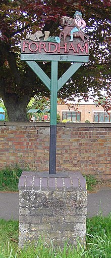 Signpost in Fordham UK Fordham (Cambridgeshire).jpg