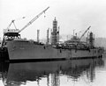 USS La Porte (APA-151) fitting out at Oregon Shipbuilding (USA), circa July 1944.jpg