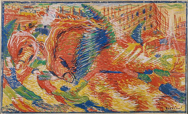 Umberto Boccioni, sketch of The City Rises (1910)
