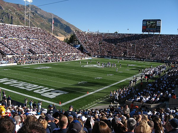 Nevada on the field vs. BYU on September 25 at LaVell Edwards Stadium