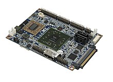 Pico-ITX motherboard with VIA Eden X2 1 GHz processor VIA EPIA-P900 Pico-ITX Board - Angle (6308490312).jpg