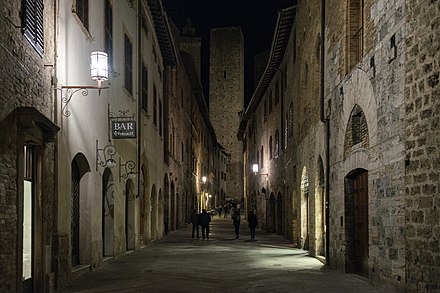 Via San Giovanni at night