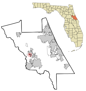 Volusia County Florida Incorporated and Unincorporated areas De Land Southwest Highlighted.svg