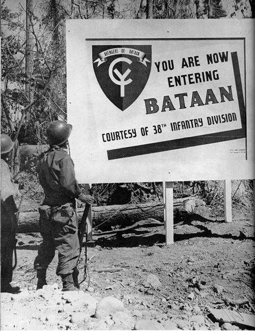 Sign erected in the Philippines during World War II.