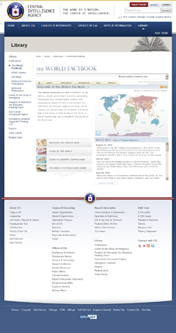 The World Factbook website as it appeared in December 2014 Wfb webby.png