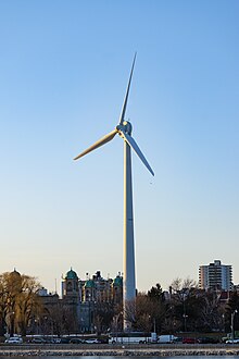 ExPlace Wind Turbine, the first wind turbine in Ontario WindShare ExPlace turbine in Lakeshore, Toronto 01.jpg