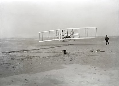 The Wright Brothers make their historic 1903 flight.
