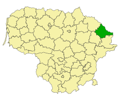 扎拉賽區在立陶宛的位置