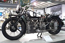 The carburetor side of the Windhoff 750cc-4 ZweiRadMuseumNSU Windhoff1.jpg