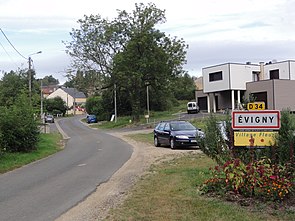 Évigny (Ardennes) city limit sign.JPG