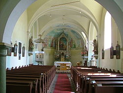 A katolikus templom belső tere