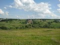 Вид на Карцев-Починок с левого берега р. Сельская. Слева - ул. Починская, прямо - ул. Лесная, справа - птицефабрика июль 2012