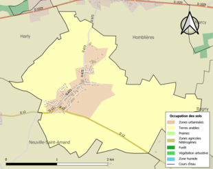 Kolorowa mapa przedstawiająca użytkowanie gruntów.