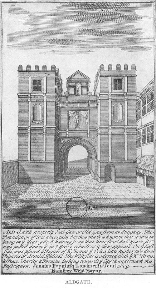 Print of the Aldgate, around 1609