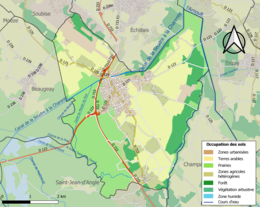 Carte des infrastructures et de l'occupation des sols de la commune en 2018 (CLC).