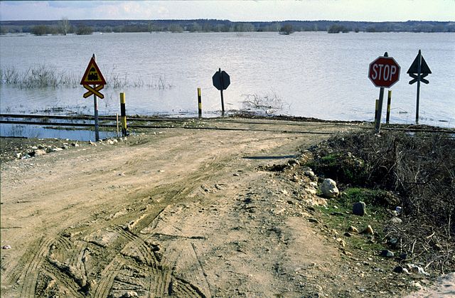 March-2005 Maritsa river floods, Greek side, close to Lavara village.