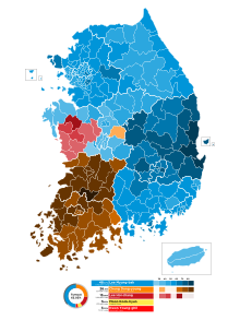 2007 Republic of Korea Presidential Election, Municipal-level divisions.svg