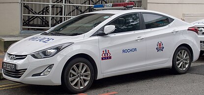 A Hyundai Elantra Fast Response Car in Singapore in 2016