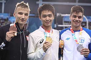 2018-10-10 Suzish bo'yicha o'g'il bolalar o'rtasida yozgi Olimpiada o'yinlarida 200 metrga brass usulida suzish bo'yicha final - Sandro Halank - 055.jpg