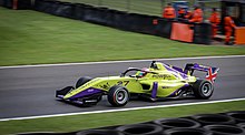 Powell on her way to victory in the 2019 W Series Brands Hatch round 2019 Brands Hatch W Series round 29.jpg