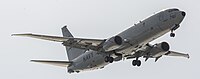 A Boeing P-8 Poseidon, tail number 168761, on final approach at Kadena Air Base in Okinawa, Japan. It is assigned to Patrol Squadron 45 (VP-45) at NAS Jacksonville, Florida, United States.