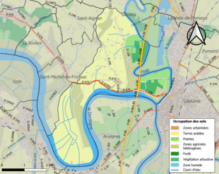 Kolorowa mapa przedstawiająca użytkowanie gruntów.