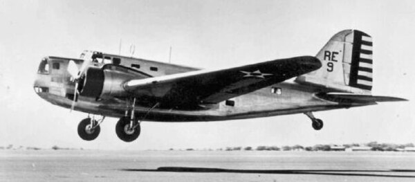 The Douglas B-18 Bolo on take off