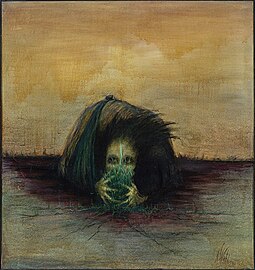 Alicja Wahl, “Ku górze”, 1978, olej na płótnie, 130 x 125 cm