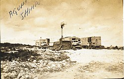 Radar vans from Air Warning Squadron 8 on Aguni Shima during the Battle of Okinawa. AWS-8 radar vans on Aguni Shima.jpg