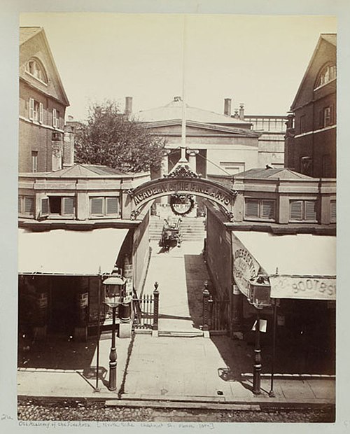 PAFA's 1845 building from a photograph, c. 1870
