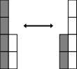 4 + 2 = 2 + 4 with blocks AdditionComm01.svg