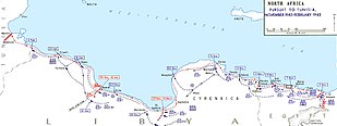 Карта боїв та битв у Північній Африці з листопада 1942 до лютого 1943