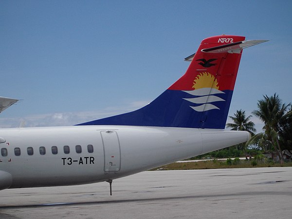 An Air Kiribati ATR 72 aircraft at Bonriki International Airport