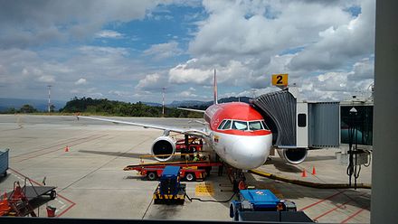 Avianca's Airbus A320 parked at Palonegro International Airport