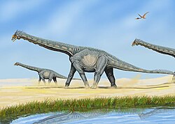 Alamosaurus og en titanosaur