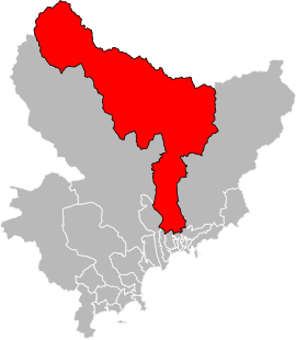 Situation of the canton of Tourrette-Levens in the department of Alpes-Maritimes