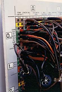 Switching board of EAI 8800 analog computer (front view) Analogrechner Schaltbrett vorne.jpg