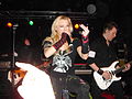 Angela Gossow performing with Arch Enemy in Jevnaker, Norway in April 2010