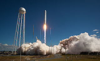 An Antares rocket carrying Orb-D1 launches from Pad 0A at the Mid-Atlantic Regional Spaceport, Wallops Island, Virginia