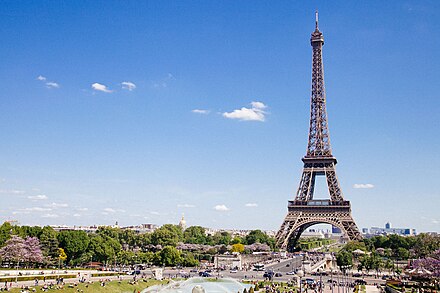The Eiffel Tower seen from the Place du Trocadéro