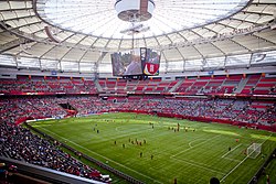 אצטדיון בי סי פלייס בזמן גביע העולם בכדורגל נשים 2015