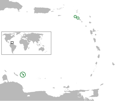 Location map Caribbean Netherlands