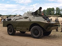 Soviet BRDM-2 amphibious scout car.