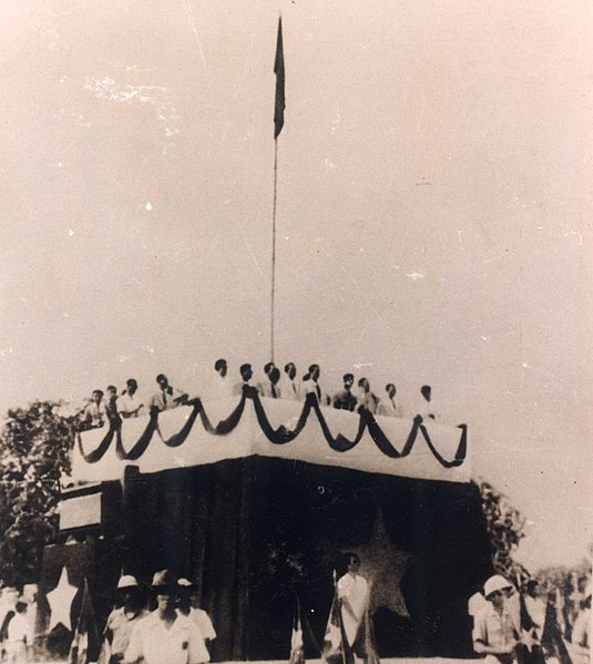 Ho Chi Minh declaring independence at Ba Dinh Square on September 2nd, 1945