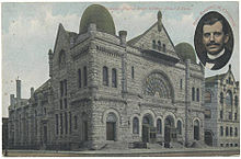 Postcard depicting the original Grace Baptist Church building and Russell Conwell Baptist temple postcard.jpg